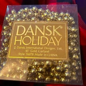 Vintage Dansk Holiday Christmas Gold Bead Garland 1/4" 1 ox 45' Tree Decoration